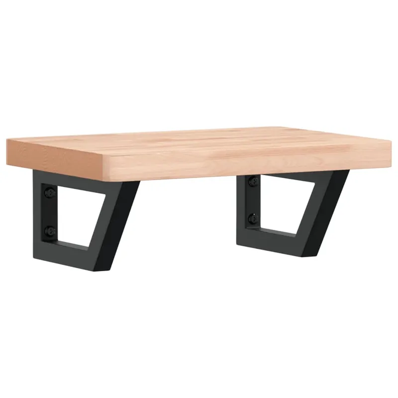 vidaXL Waschbeckenregal Wandmontage Stahl und Massivholz Buche Neuheit