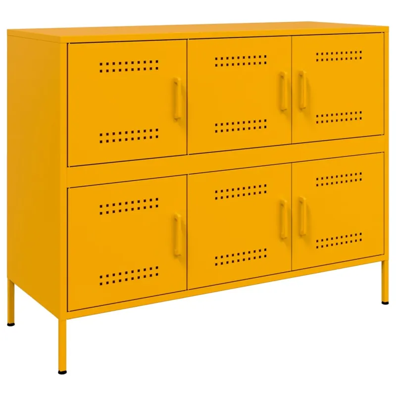 vidaXL Sideboard Senfgelb 100,5x39x79 cm Stahl Sofort Bestellen