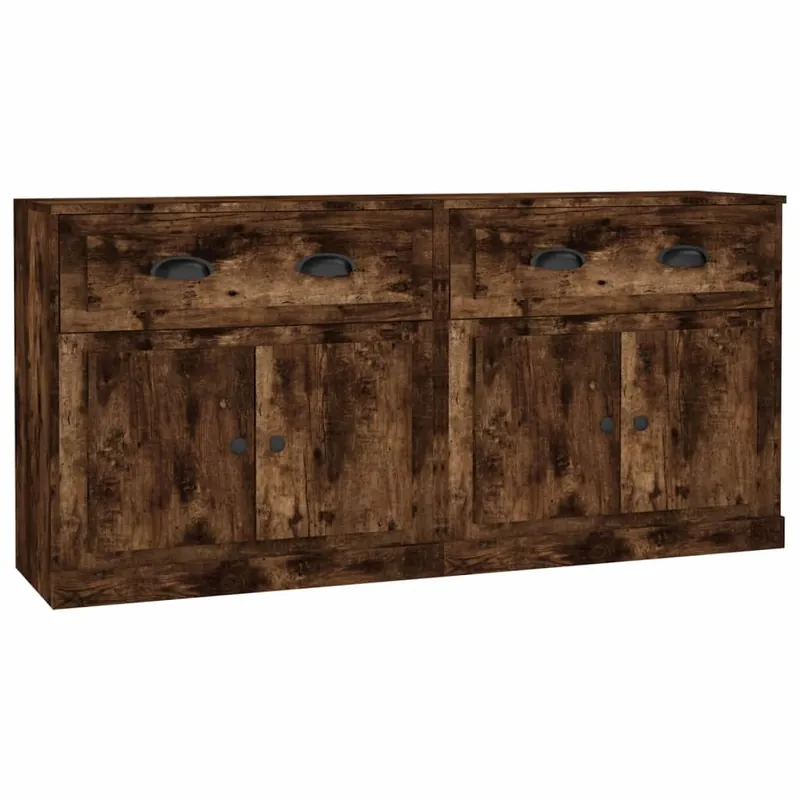 vidaXL Sideboards 2 Stk. Räuchereiche Holzwerkstoff Preiswert