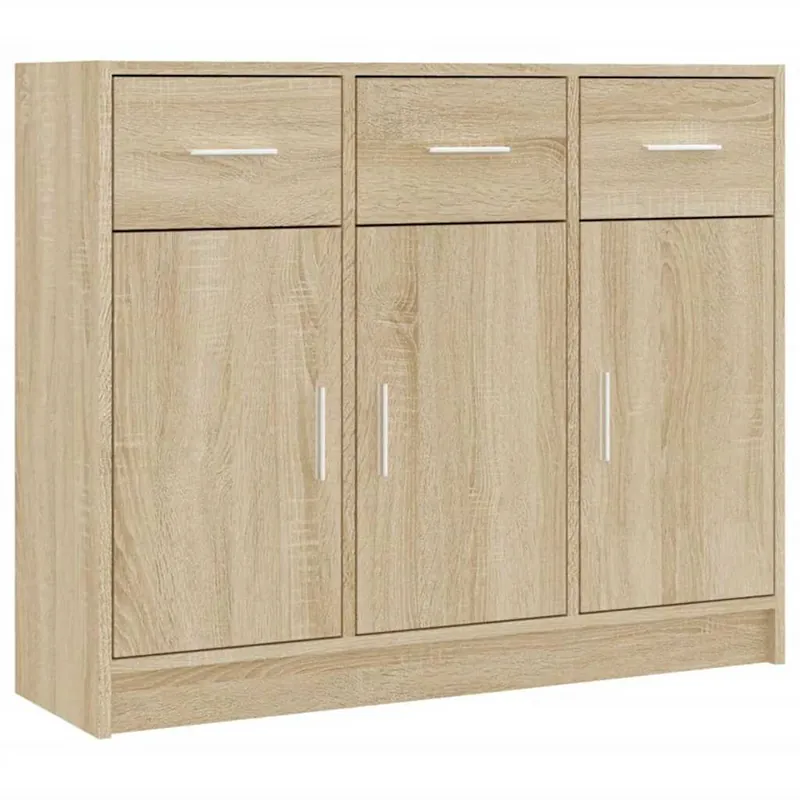Günstig vidaXL Sideboard Sonoma-Eiche 91x28x75 cm Holzwerkstoff