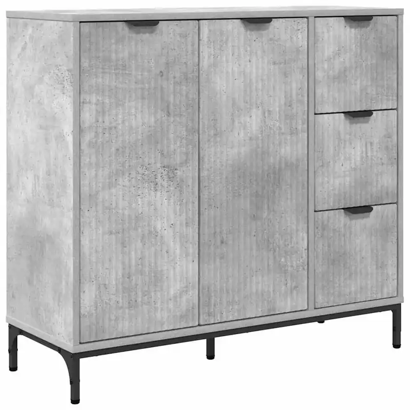 Billig vidaXL Sideboard Beton Grau 89,5 x 33 x 82 cm Holzwerkstoff