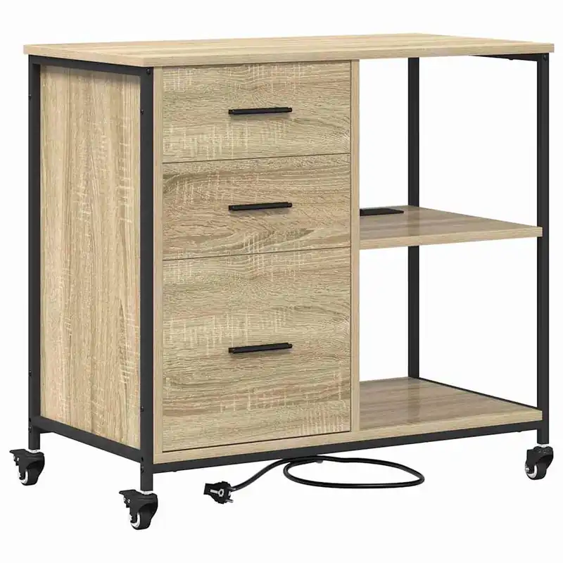 Bestseller vidaXL Schrank mit Ladestation Mit Rad Sonoma-Eiche 76 x 41 x 72 cm