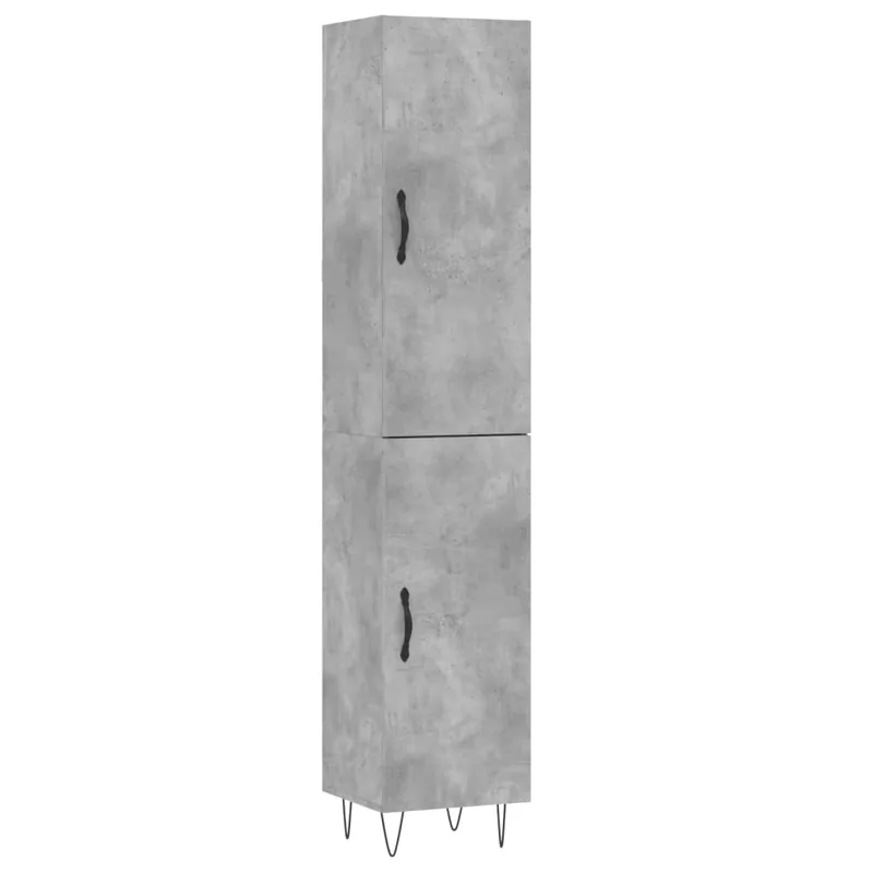 Gratis Versand vidaXL Highboard Betongrau 34,5x34x180 cm Holzwerkstoff