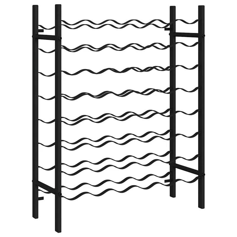 vidaXL Weinregal für 48 Flaschen Schwarz Metall Kostenloser Versand