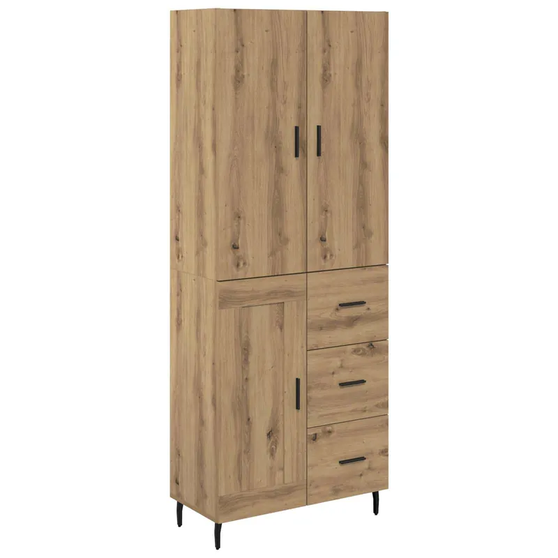 Jetzt Bestellen vidaXL Highboard 2 pcs Artisan-Eiche Engineered Wood und Glas