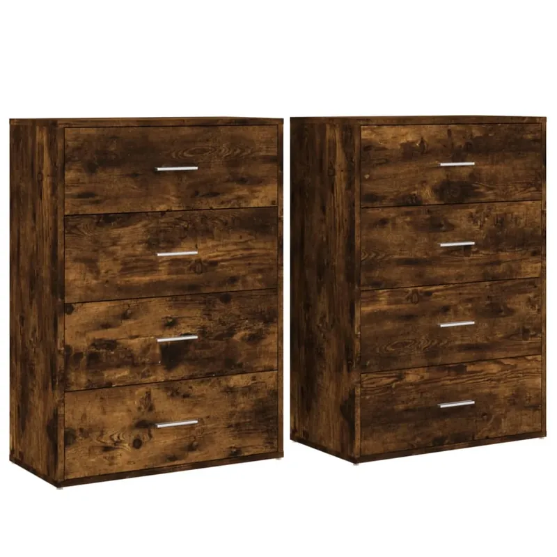 Wochenendangebot vidaXL Sideboards 2 Stk. Räuchereiche 60x31x84 cm Holzwerkstoff