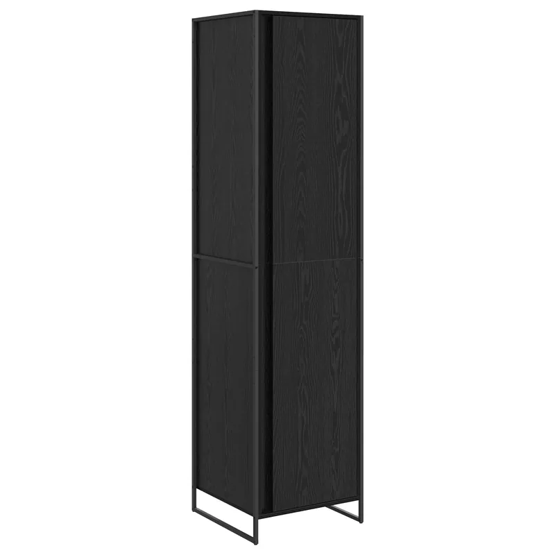 vidaXL Warderobe mit Tür 2 pcs Schwarz Eichen-Optik 50 x 50 x 200 cm Garantierte Lieferung