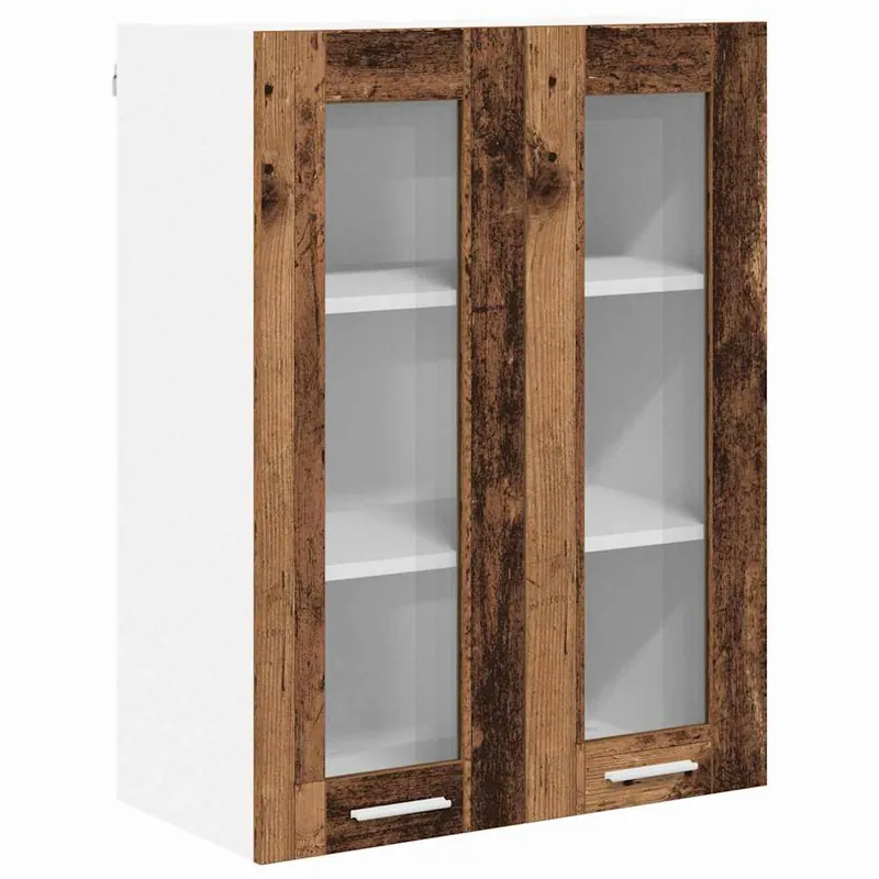 Zertifiziert vidaXL Hängeschrank mit Speicher Altholz 60 x 31 x 80 cm Holzwerkstoff