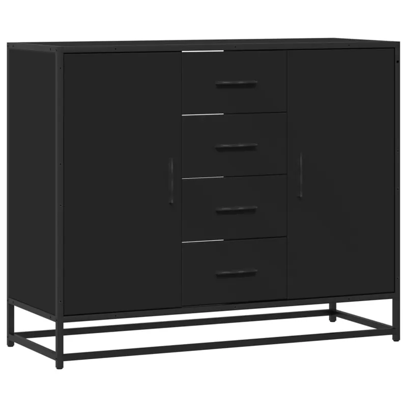Beliebt vidaXL Sideboard Schwarz 92x35x76 cm Holzwerkstoff