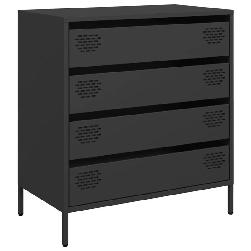 Billig vidaXL Sideboard Schwarz 68x39x73,5 cm Kaltgewalzter Stahl