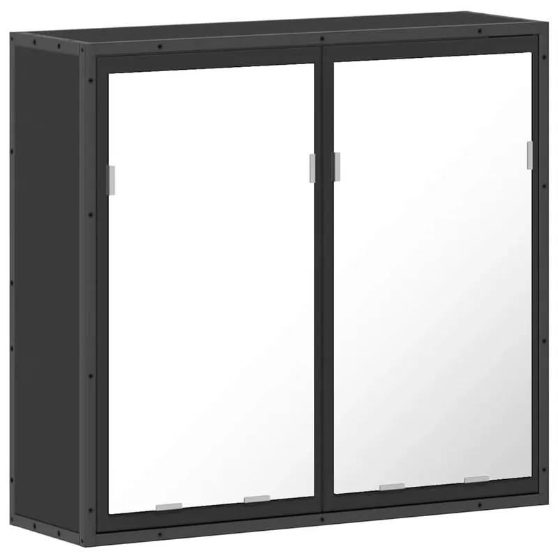 vidaXL Spiegelschrank Schwarz 65x20x60 cm Holzwerkstoff Schneller Versand