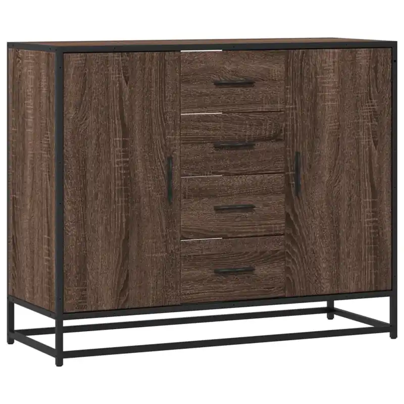 Finale Aktion vidaXL Sideboard Braun Eichen-Optik 92x35x76 cm Holzwerkstoff