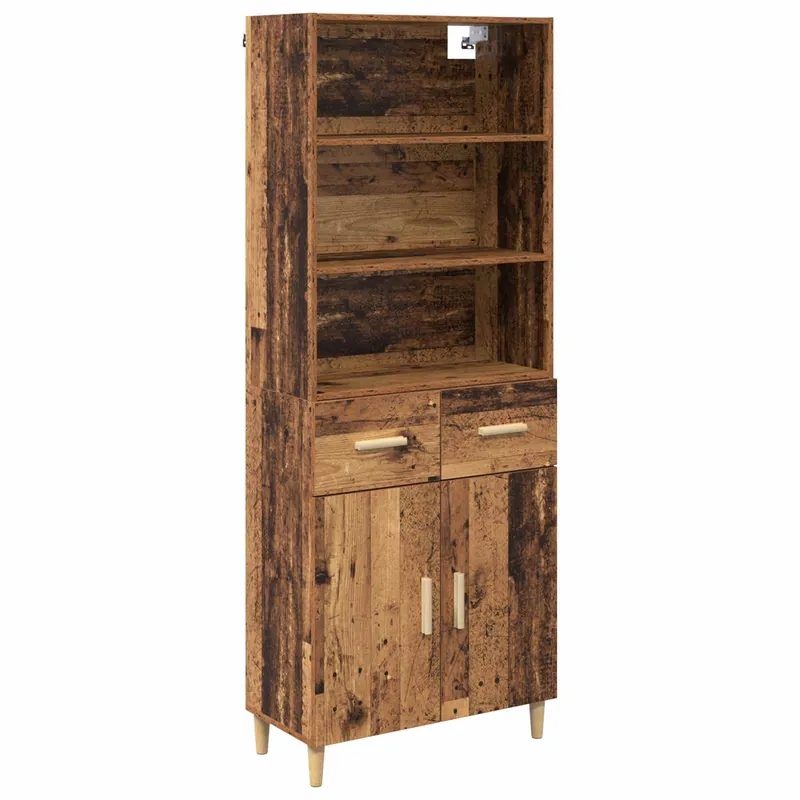 Heißes Angebot vidaXL Highboard Altholz 69,5 x 32,5 x 180 cm Holzwerkstoff