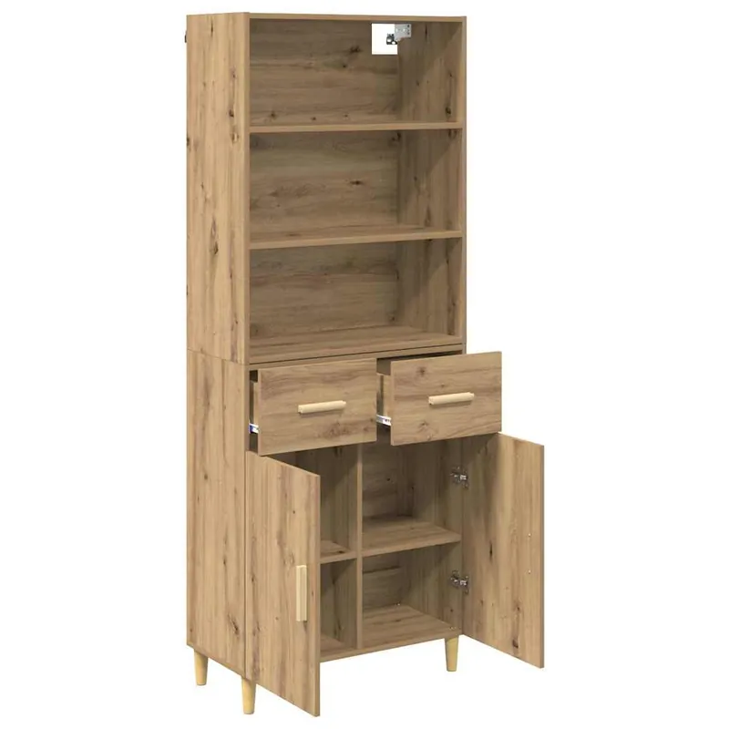 Highlight vidaXL Highboard Artisan-Eiche 69,5 x 34 x 180 cm Holzwerkstoff