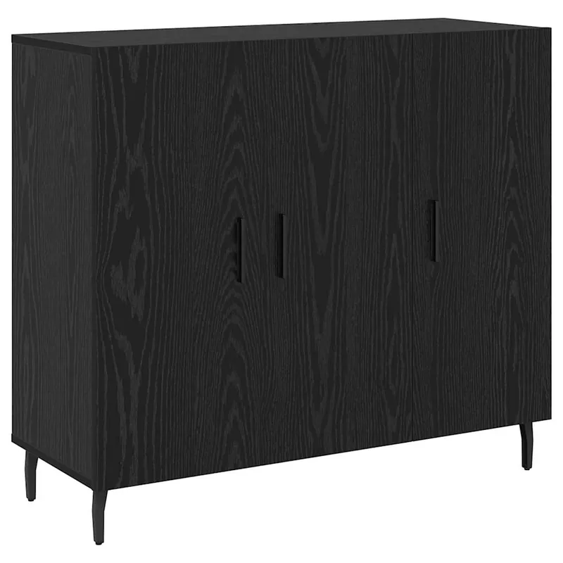 vidaXL Sideboard Schwarz Eichen-Optik 90 x 34 x 80 cm Holzwerkstoff Neuheit