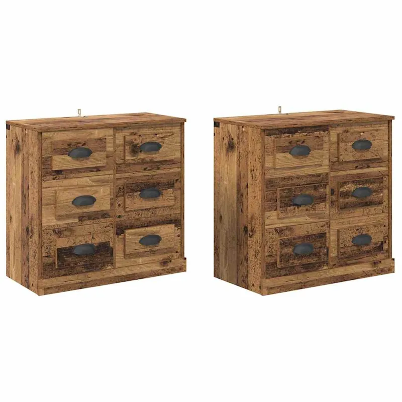 vidaXL Sideboards 2 pcs Altholz 70 x 35,5 x 67,5 cm Holzwerkstoff Preiswert