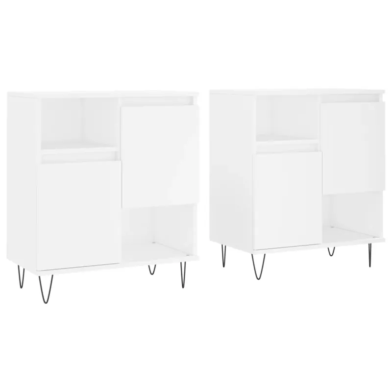 Highlight vidaXL Sideboards 2 Stk. Weiß Holzwerkstoff