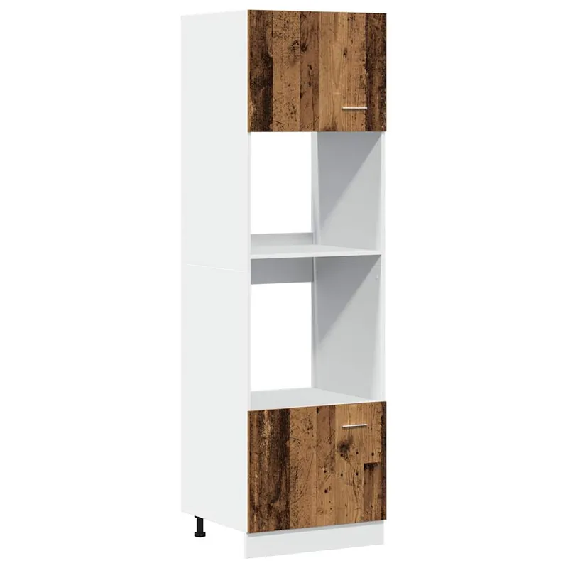 Finale Aktion vidaXL Mikrowellenschrank Lyon Altholz-Optik 60x57x207 cm Holzwerkstoff