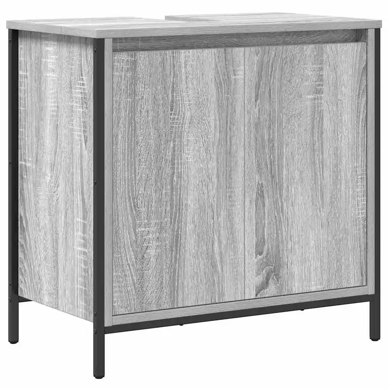 vidaXL Waschbeckenunterschrank Grau Sonoma 60x34,5x60 cm Garantierte Lieferung