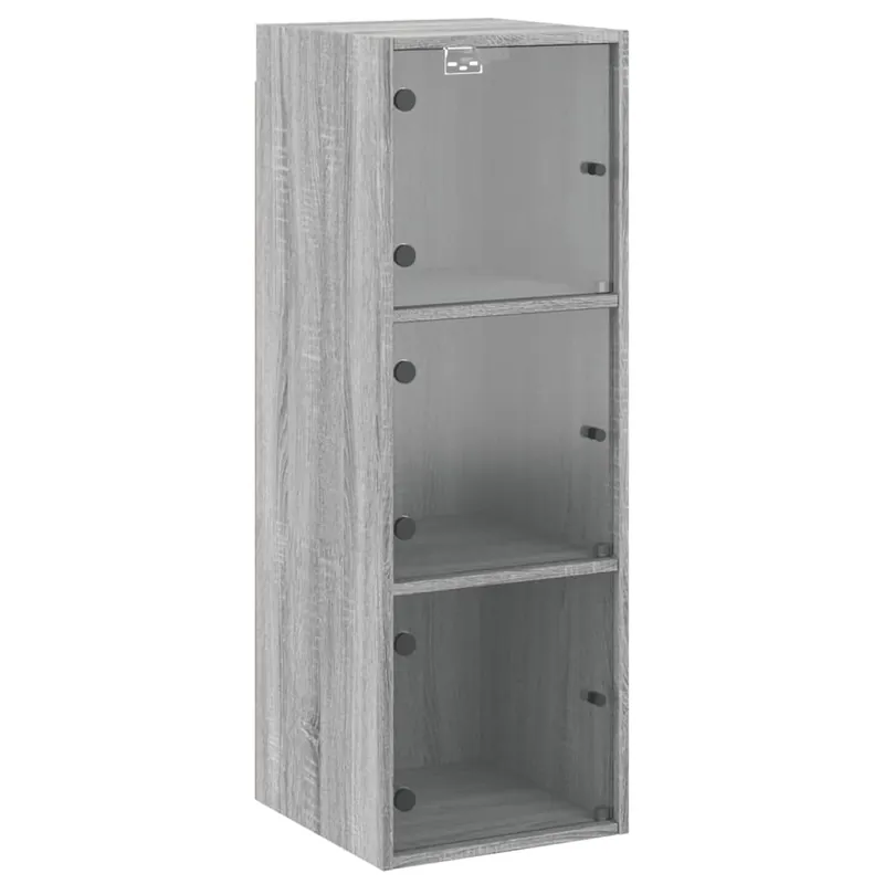 Bestseller vidaXL Wandschrank mit Glastüren Grau Sonoma 35x37x100 cm