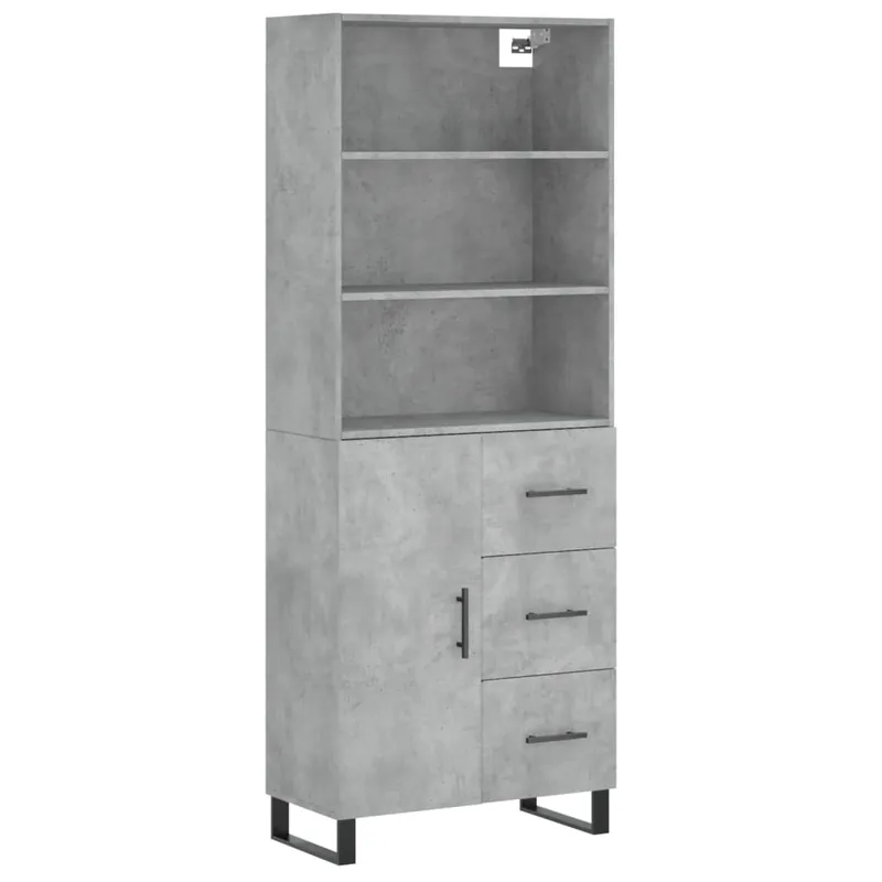 Direktkauf vidaXL Highboard Betongrau 69,5x34x180 cm Holzwerkstoff