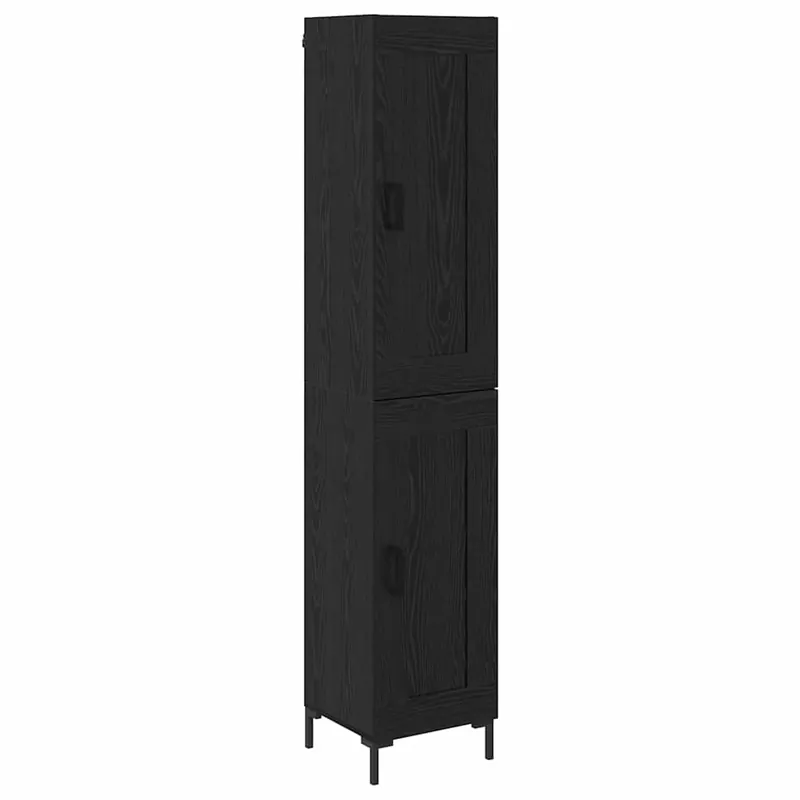 Gratis Versand vidaXL Highboard Schwarz Eichen-Optik 34,5 x 34 x 180 cm Holzwerkstoff