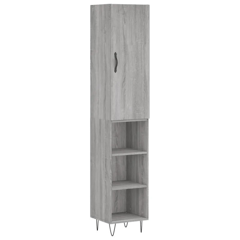 Ausverkauf vidaXL Highboard Grau Sonoma 34,5x34x180 cm Holzwerkstoff