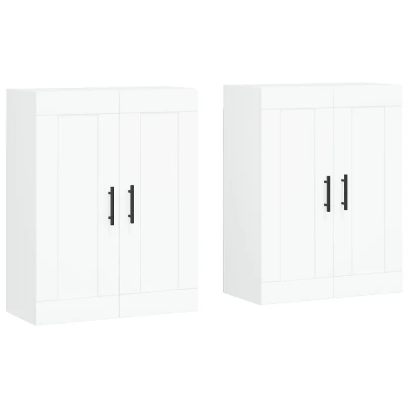 Geprüft vidaXL Wandschränke 2 Stk. Weiß Holzwerkstoff