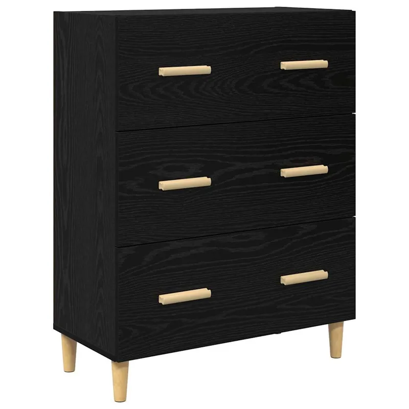 vidaXL Sideboard Schwarz Eichen-Optik 69,5 x 34 x 90 cm Holzwerkstoff Kracherpreis