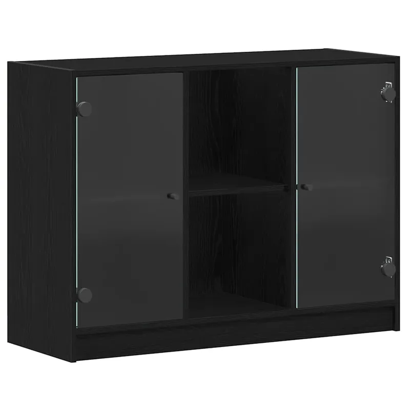 Günstig vidaXL Sideboard Schwarz Eichen-Optik 100 x 37 x 75,5 cm