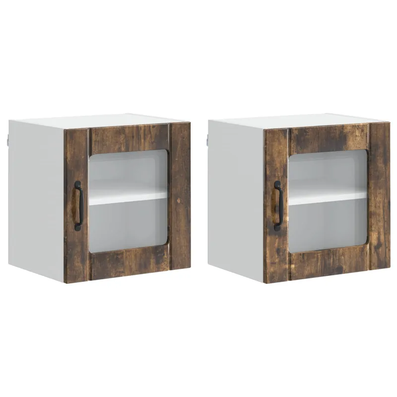 Günstig vidaXL Küchenschrank 2 pcs Geräucherte Eiche 40 x 31 x 40 cm