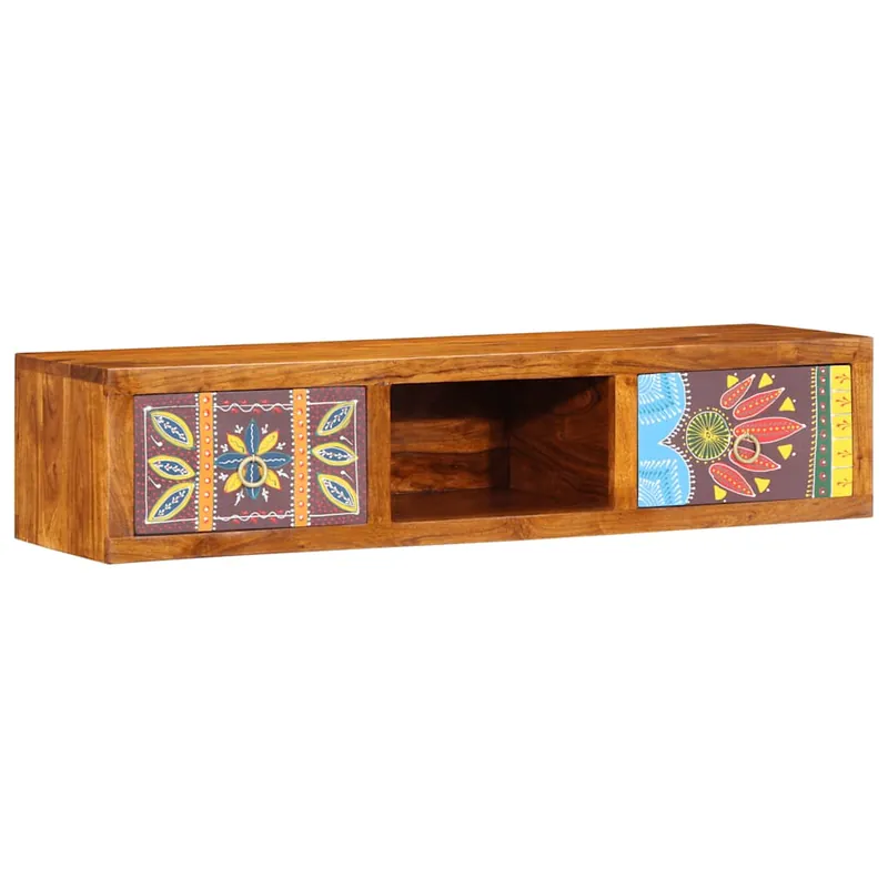 vidaXL TV-Wandschrank Mehrfarbig 100x30x22 cm Massivholz Akazie Rabatt