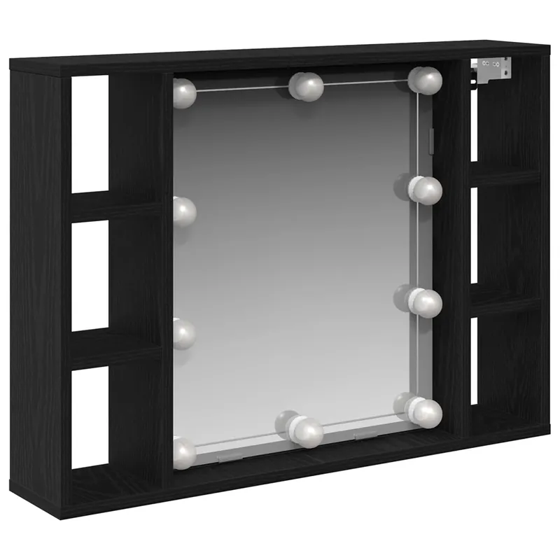 vidaXL Spiegelschrank mit Regal Schwarz Eichen-Optik 76 x 15 x 55 cm Markenprodukt