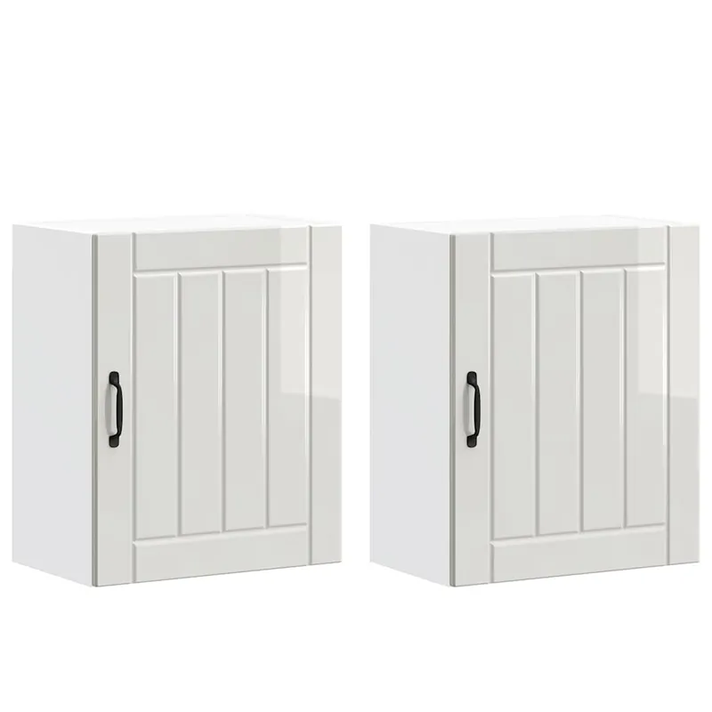 Angebot vidaXL Küchen-Hängeschränke 2 Stk. Lucca Hochglanz-Weiß Holzwerkstoff