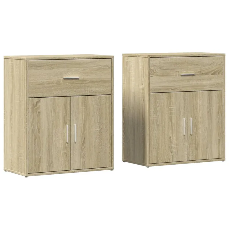 vidaXL Sideboards 2 Stk. Sonoma-Eiche 60x31x70 cm Holzwerkstoff Wochenendangebot