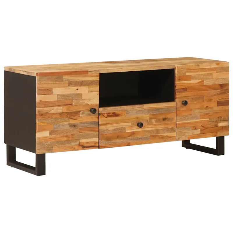 vidaXL TV-Schränk mit Regal Braun 105 x 33 x 46 cm Massivholz Mango Sonderaktion
