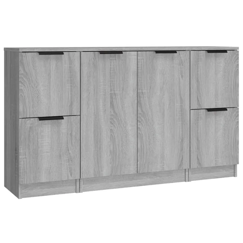vidaXL Sideboards 3 Stk. Grau Sonoma Holzwerkstoff Meistverkauft