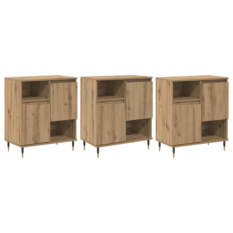 vidaXL Sideboards 3 pcs Artisan-Eiche 180 x 35 x 70 cm Holzwerkstoff Aktuell