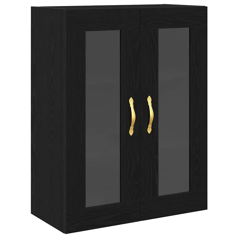 vidaXL Wandschrank Wandmontiert Schwarz Eichen-Optik 69,5 x 34 x 90 cm Preisknaller