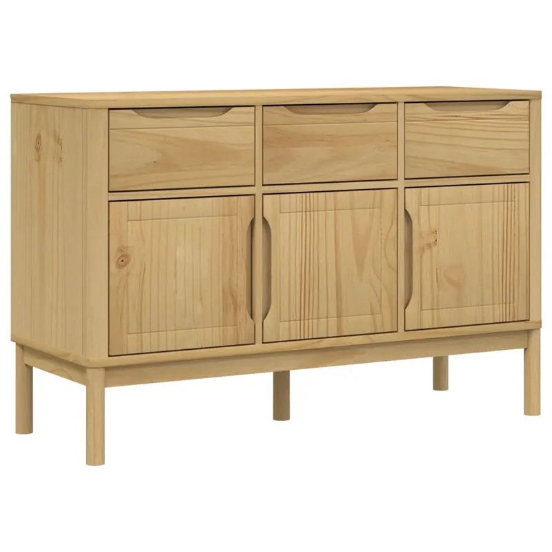 Expressversand vidaXL Sideboard FLORO Wachsbraun 114x43x74 cm Massivholz Kiefer
