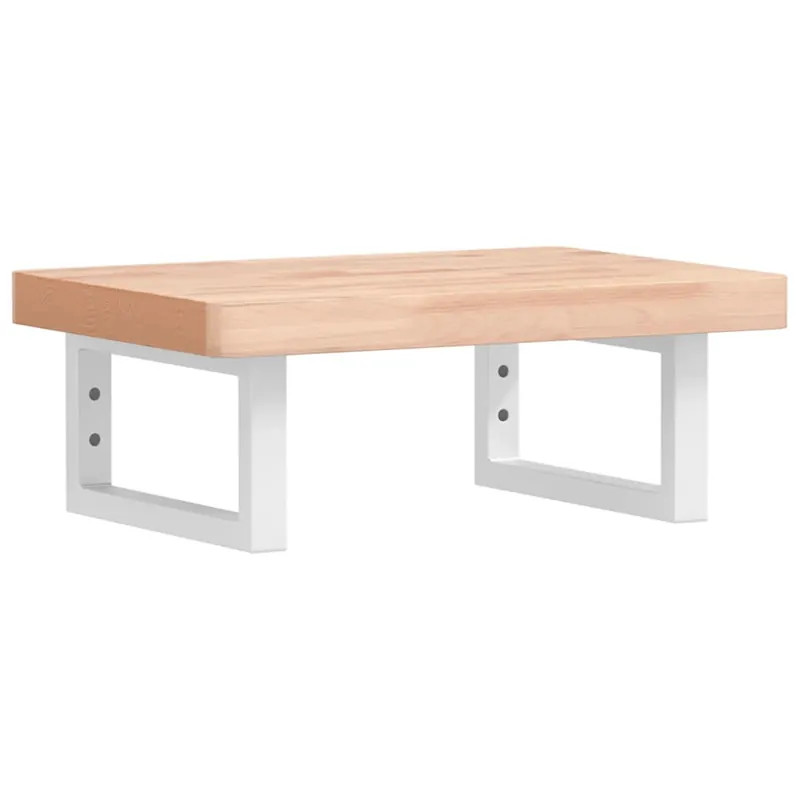 vidaXL Waschbeckenregal Wandmontage Stahl und Massivholz Buche Preisknaller