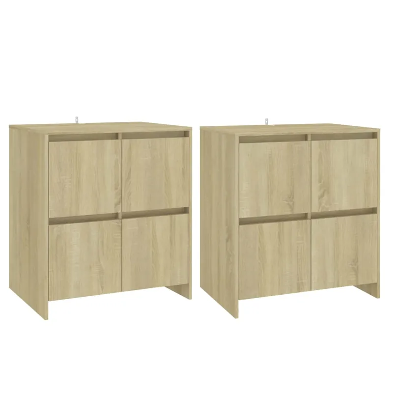 vidaXL Sideboards 2 Stk. Sonoma-Eiche 70x41x75 cm Holzwerkstoff Markenprodukt