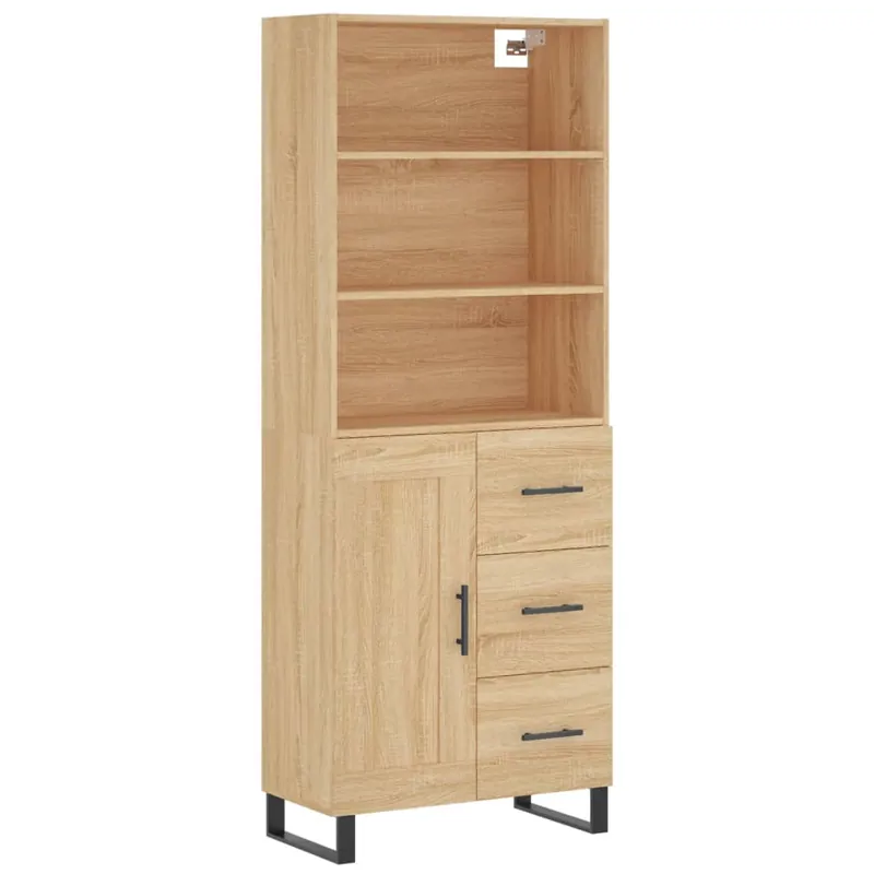 Heißes Angebot vidaXL Highboard Sonoma-Eiche 69,5x34x180 cm Holzwerkstoff
