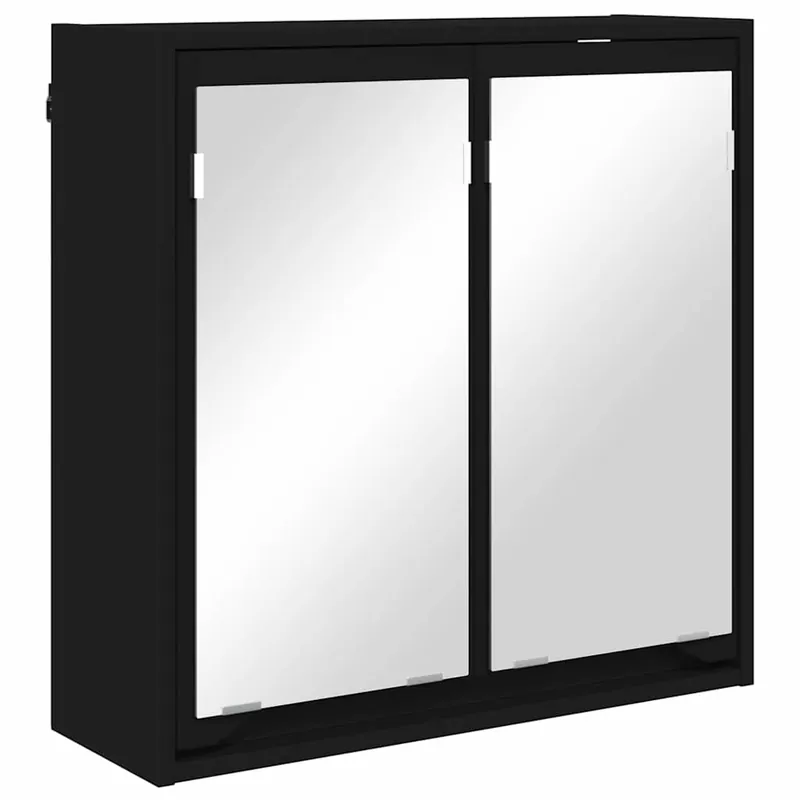Expressversand vidaXL Badezimmerspiegelschrank Schwarz 60 x 20 x 60 cm Holzwerkstoff