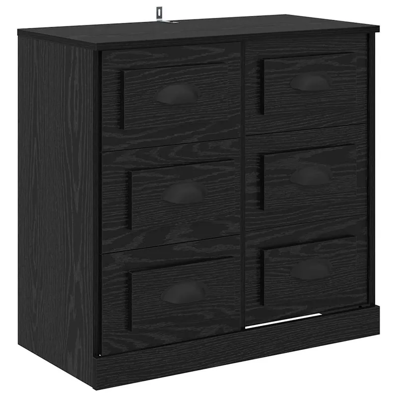 vidaXL Sideboard Schwarz Eichen-Optik 70 x 35,5 x 67,5 cm Markenware