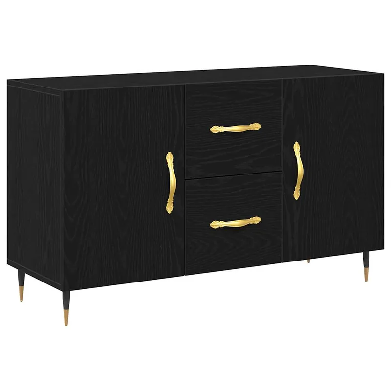 Bestpreis vidaXL Sideboard Schwarz Eichen-Optik 100 x 36 x 60 cm Holzwerkstoff