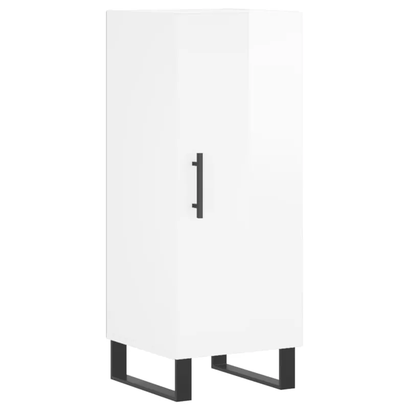 Expressversand vidaXL Sideboard Hochglanz-Weiß 34,5x34x90 cm Holzwerkstoff