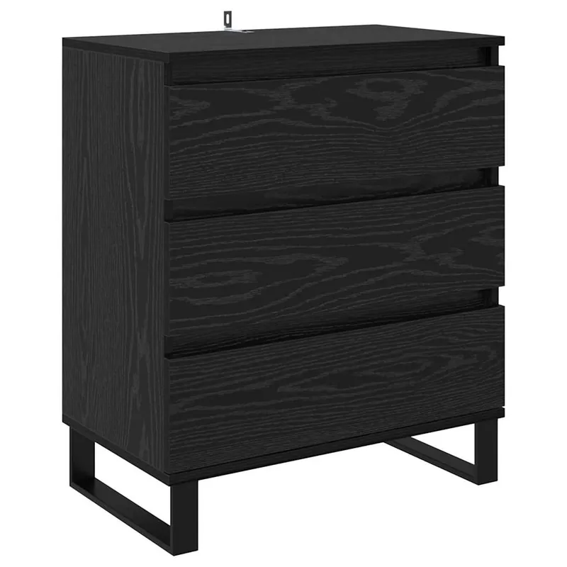 vidaXL Sideboard Schwarz Eichen-Optik 60 x 35 x 70 cm Holzwerkstoff Schneller Versand