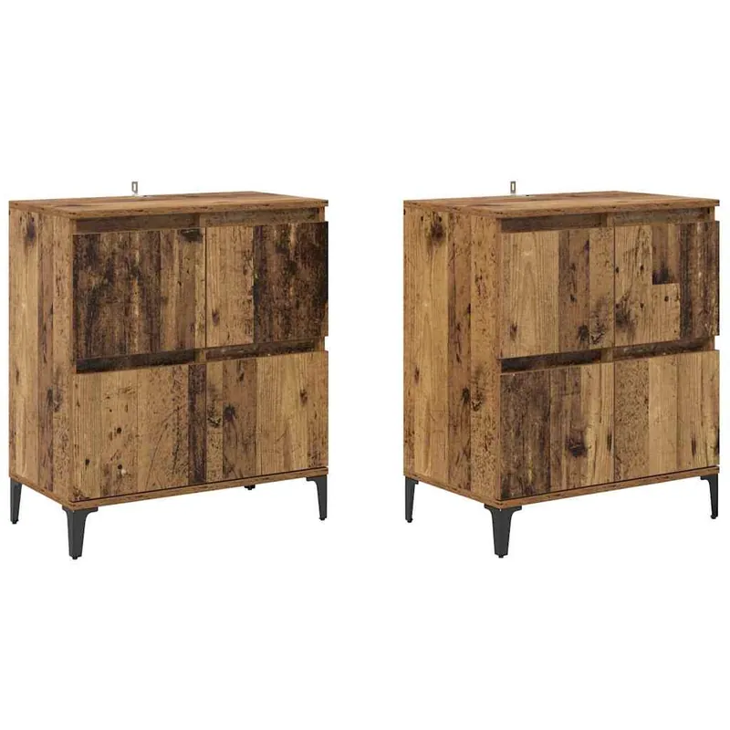 Begrenztes Angebot vidaXL Sideboards 2 pcs Altholz 60 x 35 x 70 cm Holzwerkstoff