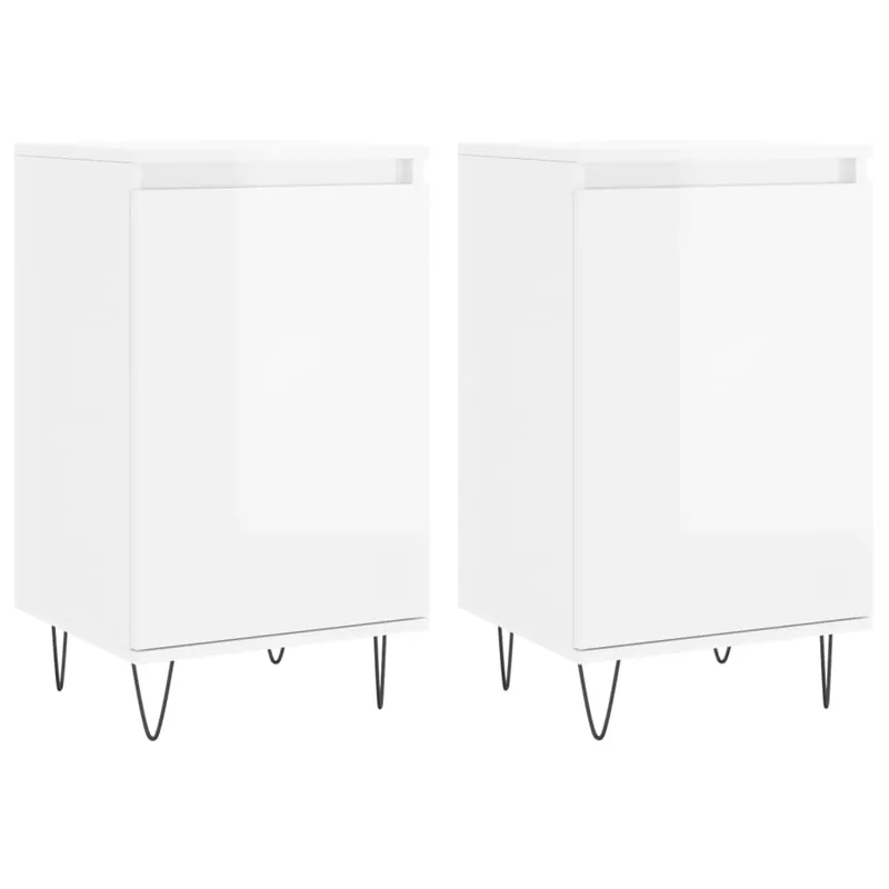 vidaXL Sideboards 2 Stk. Hochglanz-Weiß 40x35x70 cm Holzwerkstoff Meistverkauft
